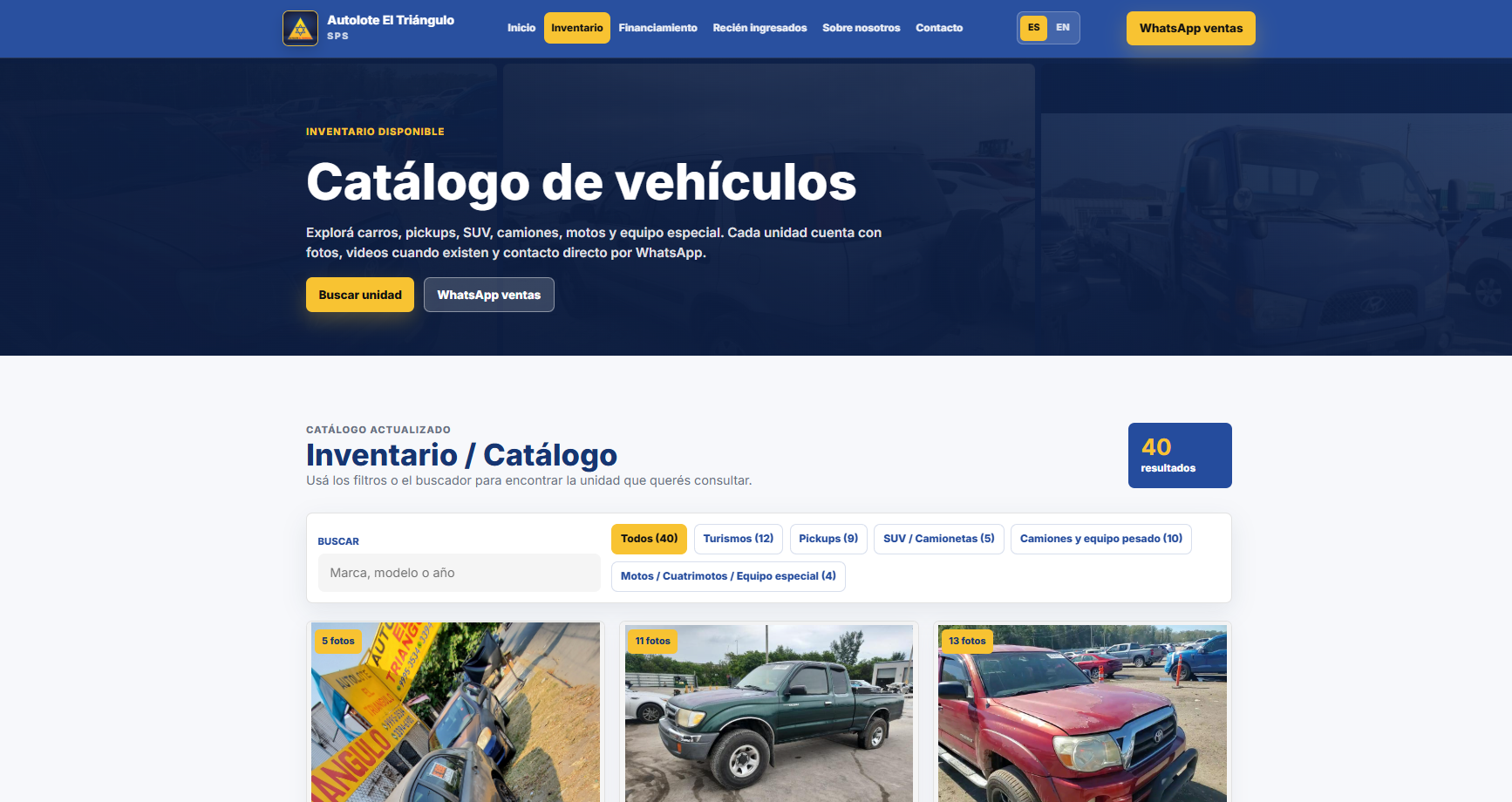 Autolote El Triángulo - Catálogo web